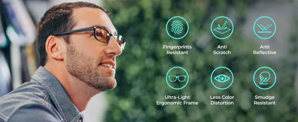 Prospek Blue Light Blocking Glasses for Men and Women Anti Glare Computer Glasses Regular No Magnification Red and Black 0.0 Diopters - blue light glasses