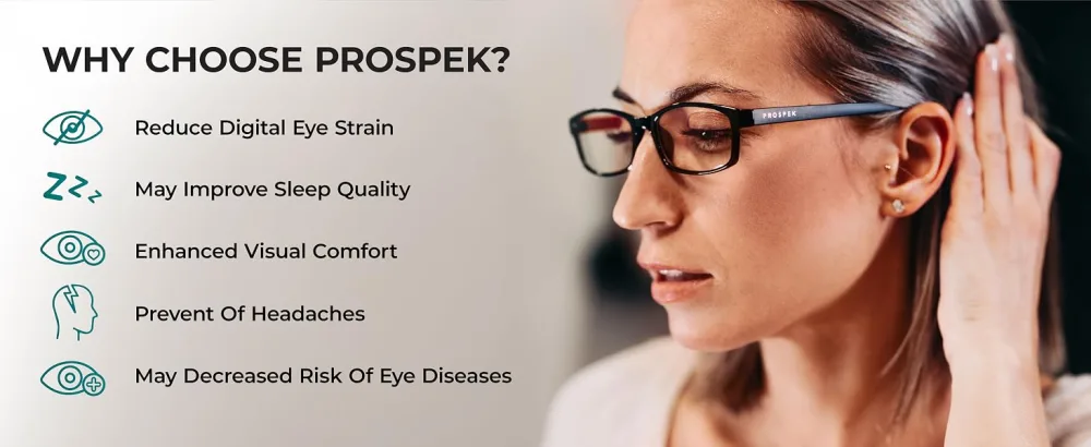 Prospek Blue Light Blocking Glasses for Men and Women Anti Glare Computer Glasses Regular No Magnification Red and Black 0.0 Diopters - blue light reading glasses for women