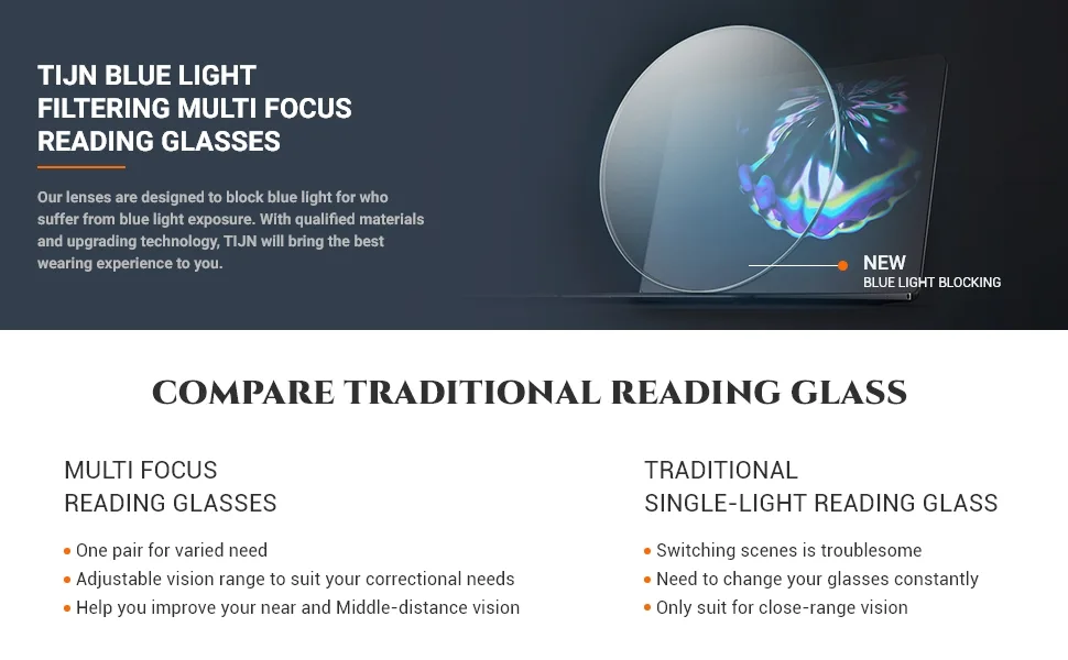 TIJN Progressive Multifocus Reading Glasses for Women Anti Blue Light Blocking Readers Vintage Square Nerd Eyeglasses 01-leopard 1.5 x - product information 6