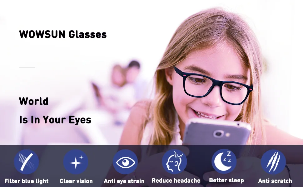 WOWSUN Kids Blue Light Blocking Glasses for Boys Girls Lightweight TR Computer Gaming Eyeglasses Frames Anti Eyestrain Matte Black+leopard - kids blue light blocking glasses blue light filter glasses boys girls computer glasses