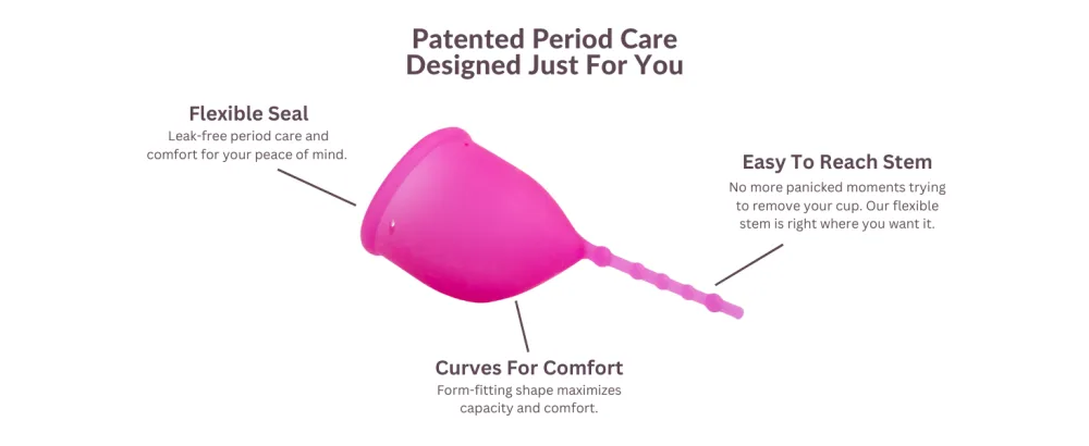 Kind Cup | Menstrual Cups | Period Cup | Easy to use | Comfortable | Soft | Long Stem | Curved | Ergonomic | High Cervix | Low Cervix | Eco Friendly Products | for Beginners | USA (Regular) (Violet) - kind menstural cup kind period cup period cup for tilted cervix