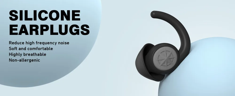 Ear Plugs for Sleeping - NRR33dB Noise Cancelling Earplugs for Sleep Snoring Blocking Travel 2 Pairs Reusable Washable Soft Silicone Ear Plugs for Side Sleeper Black - product information 13