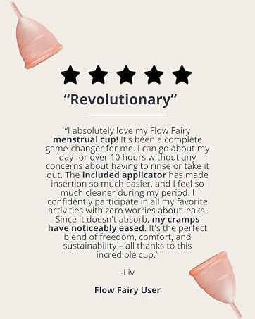 Reusable Menstrual Cup with Applicator for Easy Insertion - 100% Medical Grade Silicone Period Cup and Period Cup Applicator - Menstrual Cup Applicator + Cup - 12 Hour Wear (Small) - Flow Fairy Customer Reviews