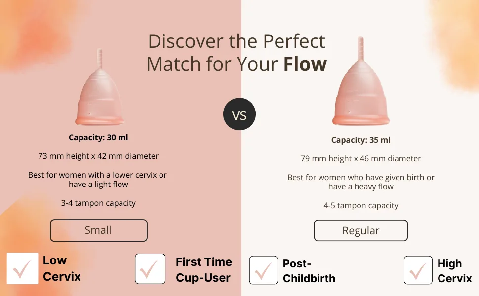 Reusable Menstrual Cup with Applicator for Easy Insertion - 100% Medical Grade Silicone Period Cup and Period Cup Applicator - Menstrual Cup Applicator + Cup - 12 Hour Wear (Small) - Flow Fairy Menstrual Cup Sizes
