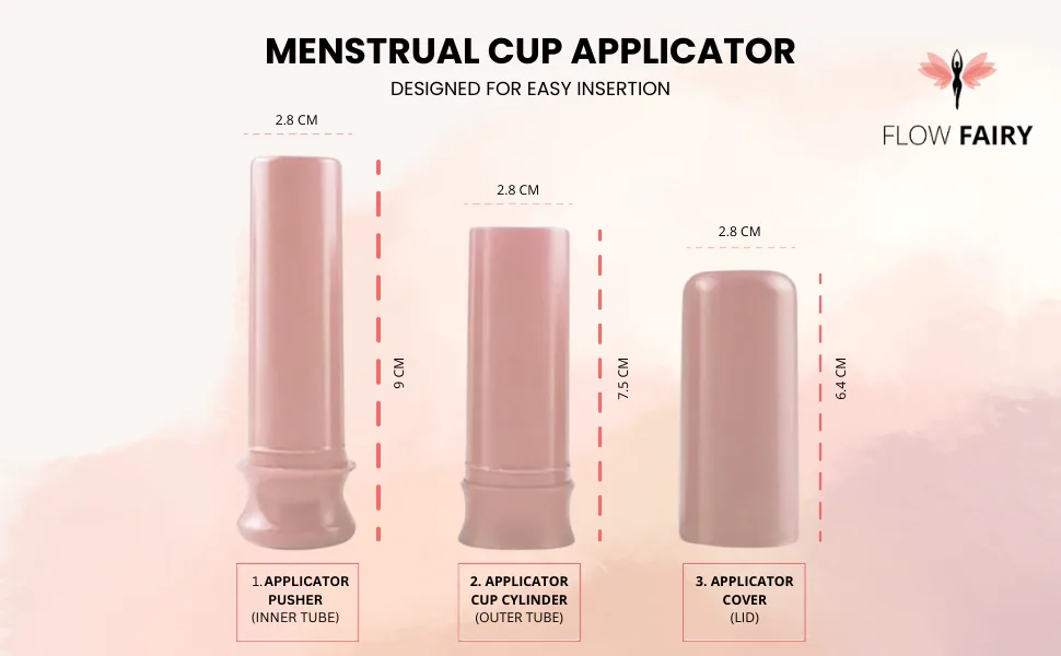 Reusable Menstrual Cup with Applicator for Easy Insertion - 100% Medical Grade Silicone Period Cup and Period Cup Applicator - Menstrual Cup Applicator + Cup - 12 Hour Wear (Small) - Menstrual Cup Applicator, menstrual cup, period cup applicator