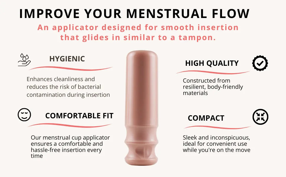 Reusable Menstrual Cup with Applicator for Easy Insertion - 100% Medical Grade Silicone Period Cup and Period Cup Applicator - Menstrual Cup Applicator + Cup - 12 Hour Wear (Small) - period applicator, menstrual cup applicator, copa menstrual