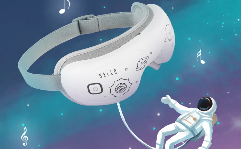 Zerodis Eye Massager Rechargeable Eye Heat Massager Eye Protective Equipment with Heat Compression and Music for Kids(White) - Eye Massager