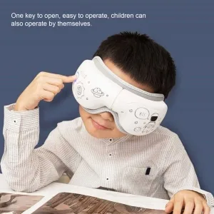 Zerodis Eye Massager Rechargeable Eye Heat Massager Eye Protective Equipment with Heat Compression and Music for Kids(White) - Eye Massager
