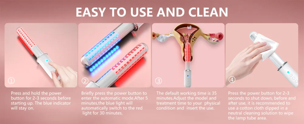 Vaginal Rejuvenation Wand for Women Red & Blue Led Light Therapy Device - product information 14