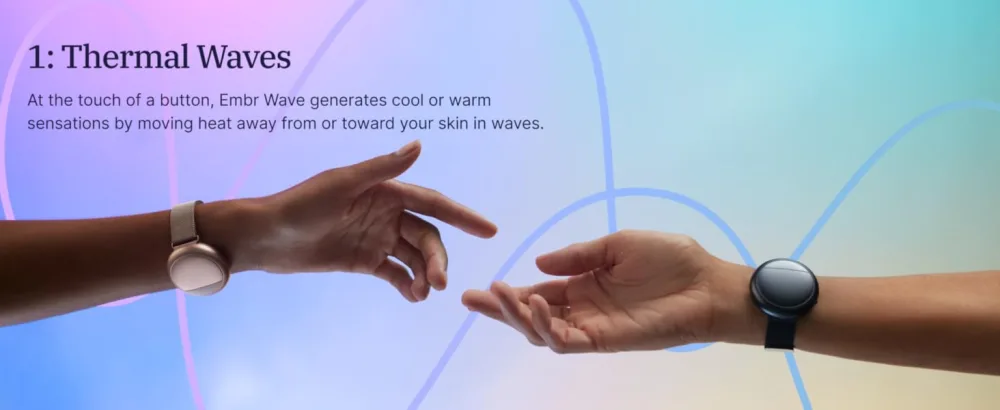 Embr Wave Cooling and Warming Wristband - Personalized Thermal Relief - Manage Hot Flashes Night Sweats Sleep - FSA HSA Eligible - Clinically Proven - Rechargeable - Black One Size - Step 1: The Embr Wave generates cool or warm sensations