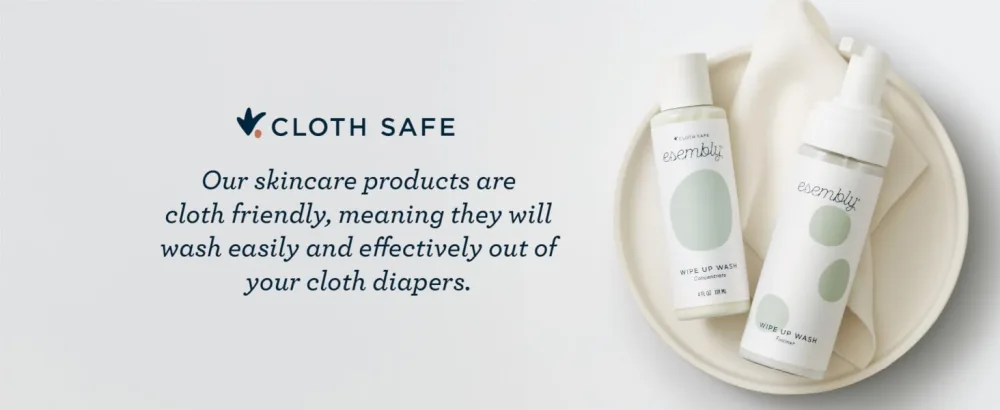 Esembly Wipe Up Wash Kit Organic No-Rinse Foaming Wipes Solution Use with Cloth Wipes on Baby s Diaper Area or as a Body Wash Includes Refillable Foamer Bottle and 4oz Concentrate - Cloth Safe