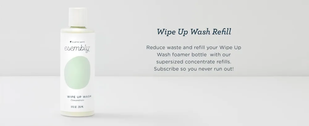 Esembly Wipe Up Wash Kit Organic No-Rinse Foaming Wipes Solution Use with Cloth Wipes on Baby s Diaper Area or as a Body Wash Includes Refillable Foamer Bottle and 4oz Concentrate - Wipe Up Wash Refill