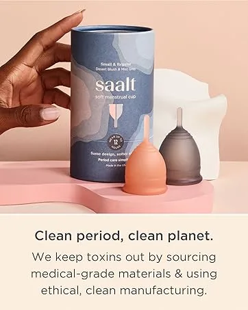 Saalt Compact Sanitizer - Easy Sanitization for Menstrual Cup Or Menstrual Disc - Microwavable - Reusable - Good for Camping Dorms or Office Sage - Clean period, clean planet