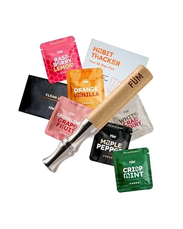 F M Prominent Flavored Air Device | Naturally Switch from Bad Habits | Maple Barrel and Stainless Steel Mouthpiece - pack