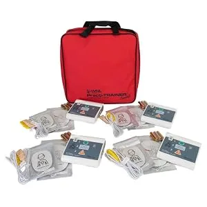 WNL Products WL120ES10 for Training Use Only 4 AED Defibrillators and Carry Bag - Practi-Trainer Essentials Base Model AED Training Kit (4 Units) and Custom Carrying Bag - product information 30