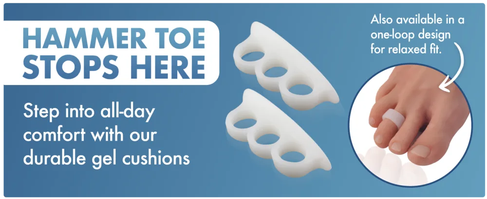 Dr. Frederick's Original Hammer Toe Gels - 2 Pairs - Hammer Toe Support Crest for Women & Men - Joint Realign - Cushion Support & Temporary Splint - Crooked Claw Toe Brace - White - 1 Loop Design Soft - 1 Loop - White - hammer toe treatment