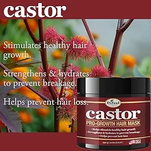 Difeel Castor Pro-Growth Shampoo 33.8 oz. - Made with Natural Castor Oil for Hair Growth Sulfate Free Shampoo - Hair Mask