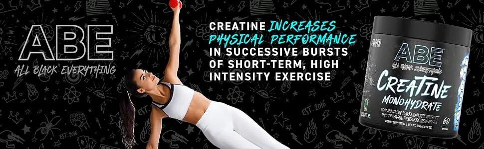 All Black Everything Creatine Monhydrate | 60 Servings | Unflavored | Micronized Amino Acid Powder | Support Muscles | Cellular Energy | Cognitive Function | Gluten-Free and Keto Friendly Unflavoured - US Creatine A+1