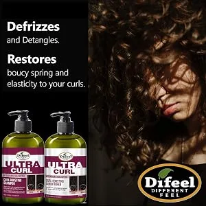 Difeel Ultra Curl 2-PC Curl Enhancing Shampoo & Conditioner Set - Includes Shampoo 12 oz & Conditioner 12 oz. - Ultra Curl Shampoo/Conditioner