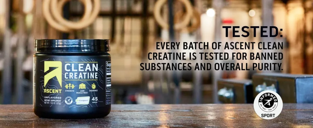Ascent Clean Creatine Monohydrate Powder - 5G Per Serving Creapure Creatine Supplement - Unflavored 45 Servings - creatine