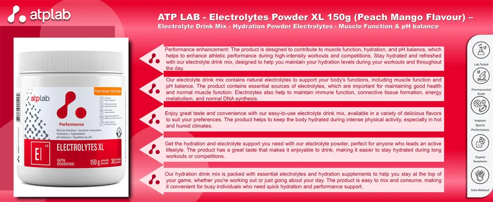 ATP LAB | Electrolytes XL 150g | Performance Product That contributes to Muscle Function Hydration and pH Balance. - ATP LAB | Electrolytes XL 150g