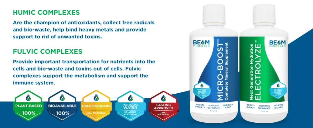 BEAM Minerals Micro-BOOST Humic Mineral Blend | Plant-Based Multi Minerals Supplement & Electrolytes Liquid | Micronutrients Supplements | Deficiency Support | Pure Natural Antioxidant | Keto Friendly Electrolyze & Micro-boost - Advanced Electrolyte & Micronutrient Support