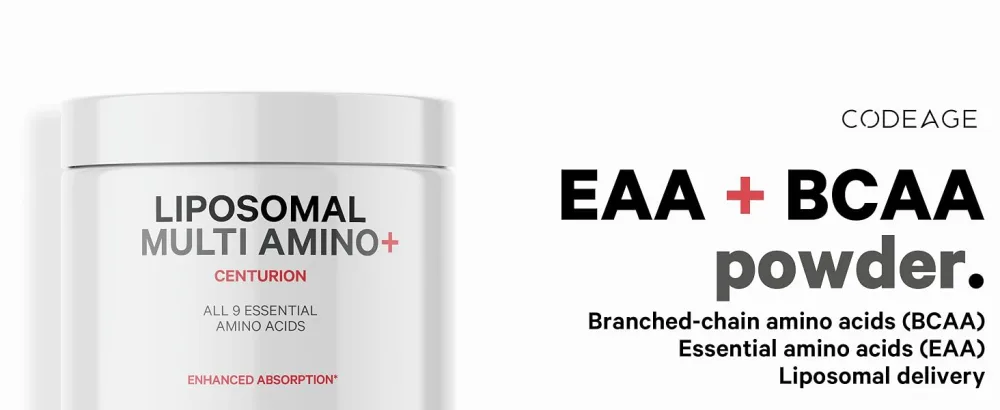 Codeage Multi Amino+ BCAA Powder Supplement - EAA Supplement All 9 Essential Amino Acids Branched-Chain Amino Acid Sport Pre & Post Workout Muscles Recovery Liposomal Delivery Non-GMO 6.15 oz - codeage, codeage liposomal multi amino acids, bcaa powder, essential amino acids powder supplements