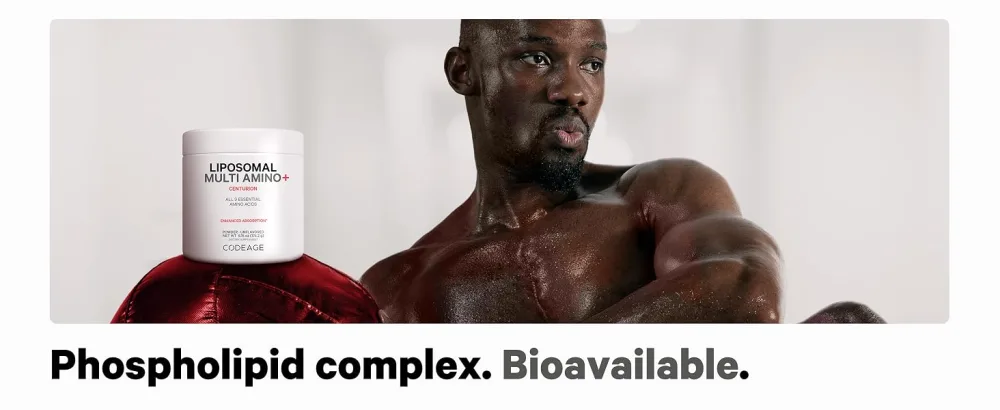 Codeage Multi Amino+ BCAA Powder Supplement - EAA Supplement All 9 Essential Amino Acids Branched-Chain Amino Acid Sport Pre & Post Workout Muscles Recovery Liposomal Delivery Non-GMO 6.15 oz - lysine supplements, bcaa pre workout powder, amino sport supplement, powder supplement amino acids