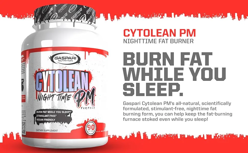 Gaspari Nutrition Cytolean PM: Nighttime Fat Burner with Melatonin Sleep Support Stress Reduction Stimulant Free Vegan Friendly (90 Capsules) - product information 16
