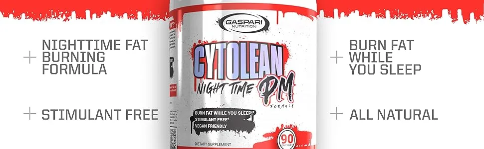 Gaspari Nutrition Cytolean PM: Nighttime Fat Burner with Melatonin Sleep Support Stress Reduction Stimulant Free Vegan Friendly (90 Capsules) - product information 17