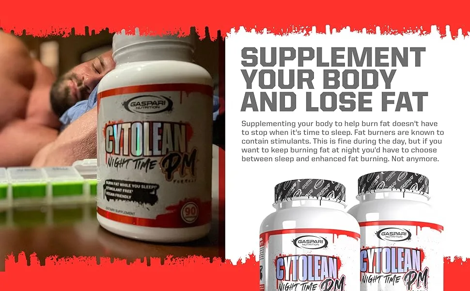 Gaspari Nutrition Cytolean PM: Nighttime Fat Burner with Melatonin Sleep Support Stress Reduction Stimulant Free Vegan Friendly (90 Capsules) - product information 18