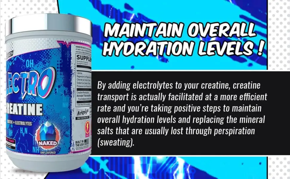 Glaxon Electro Creatine Monohydrate Powder with Electrolytes for Hydration and Absorption - 30 Servings (Naked - Unflavored) - product information 23