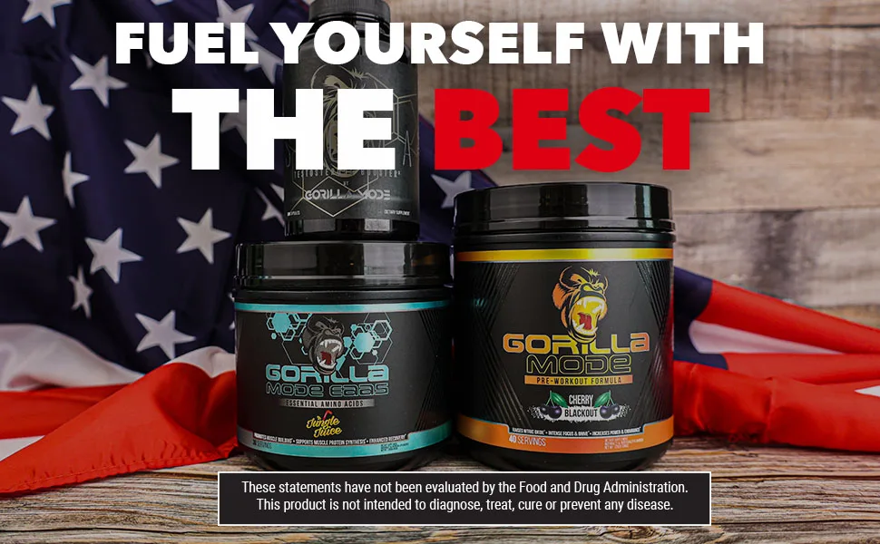 Gorilla Mode EAAs - Essential Amino Acids to Support Muscle Building Enhanced Recovery and Protein Synthesis/Use Before During or After Your Workout / 453 Grams (Jungle Juice) - Amino Acids