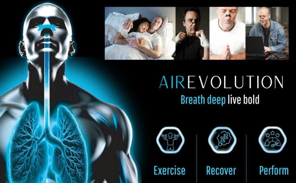 Nose Strips for Breathing. Nasal Strips for Snoring. Airevolution Anti Snoring Devices Designed to Perform as a Better Snoring Solution with More Spring Effect and Strong Adhesion. Works Day and Night 30 - nasal strips for snoring solution anti snoring devices snore stopper nose strips for breathing