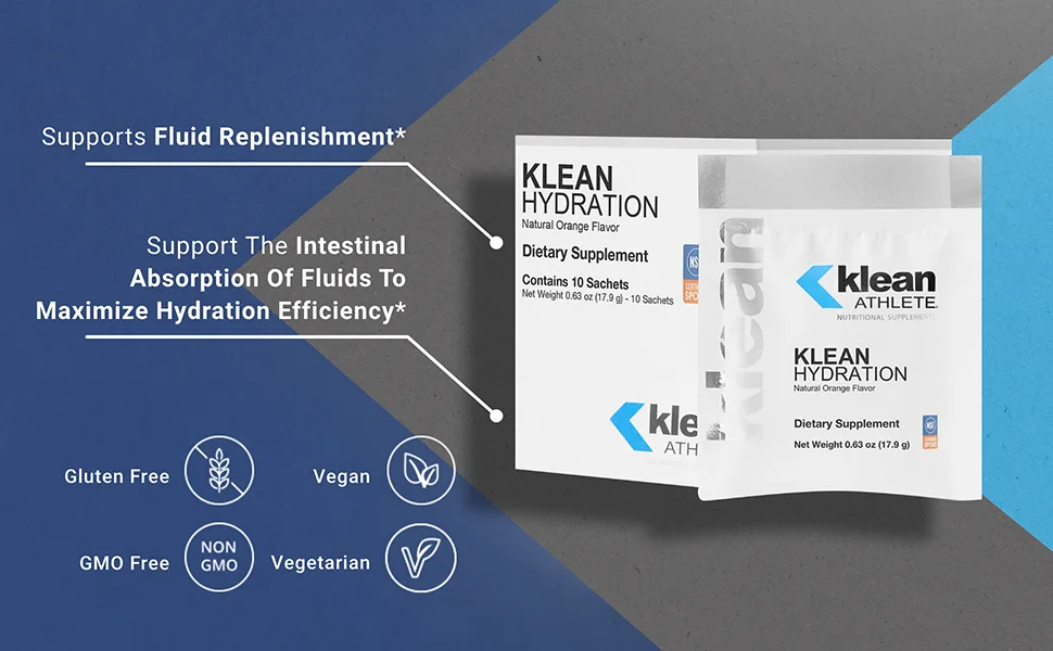 Klean ATHLETE Klean Hydration | Electrolyte Replacement Formula to Hydrate Maintain Electrolyte Balance and Rehydrate During Physical Activity | 10 Sachets | Natural Orange Flavor - product information 9