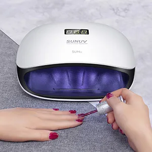 SUNUV 48W UV LED Light Lamp Nail Dryer for Gel Polish with Auto Sensor Professional Nail Art Tools SUN4 Black - SUNUV