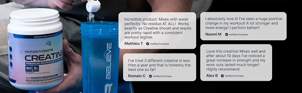 Creatine - Pure Creatine Monohydrate for Explosive Strength & Muscle Growth | Micronized for Rapid Absorption | Enhance Athletic Performance & Accelerate Recovery! (60 Servings) - reviews