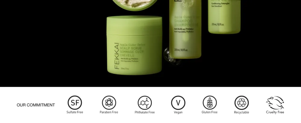 Fekkai Apple Cider Detox Scrub (2 oz) + Vegan Shampoo (2 oz) - Sulfate Paraben & Phthalate-Free - Fekkai