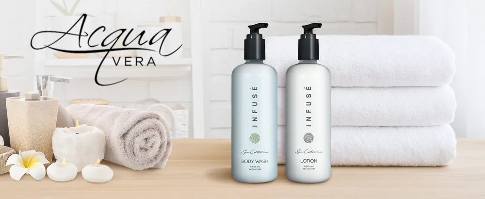 Terra Pure Infuse White Tea and Coconut Shampoo | 400 ml SINGLE Shampoo (1 piece) - Acquavera White Tea and Coconut Hospitality set