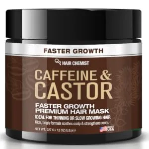 Hair Chemist Caffeine and Castor Shampoo & Conditioner 33.8 oz 2-PC Boxed Gift Set - HC Caff & Castor Mask