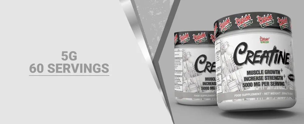 Psycho Pharma Creatine - 5g of Premium Creatine Monohydrate per Serving 100 Servings - Creatine