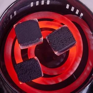 Sunlight Charcoal Coconut Coals  Coco Charcoal Flats for Multipurpose  Natural, No Odor, No Bad Taste  Coconut Cube Shell Anti Humidity Pouch - Protective Packaging - 2.5 x 1.5cm - (27) - Easy To Light With Charcoal Burner