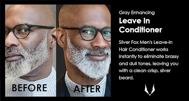 Silver Fox Complete Men's Grooming Collection - before and after for leave in conditioner