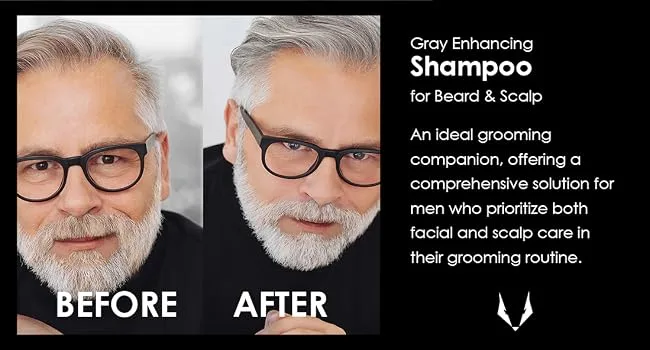 Silver Fox Complete Men's Grooming Collection - Gray enhancing shampoo before and after