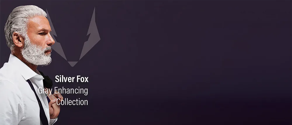 Silver Fox Complete Men's Grooming Collection - Man with white beard and silver fox logo