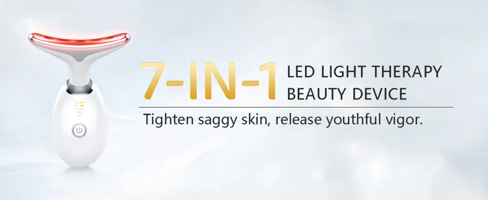 Red-Light-Therapy-for-Face and Neck Red Light Therapy Wand 7 Color Led Face Neck Massager for Skin Care White Glossy White - product information 5