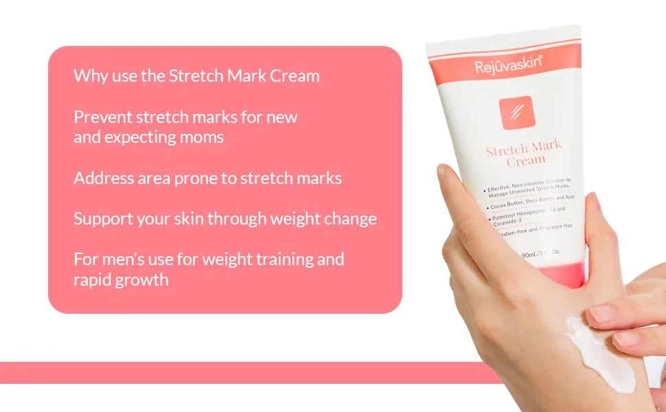 Rejuvaskin Stretch Mark Cream Helps Improve and Prevent Stretch Marks Cocoa Butter Aloe Shea - 3Fl Oz/90mL - Stretch Mark Cream