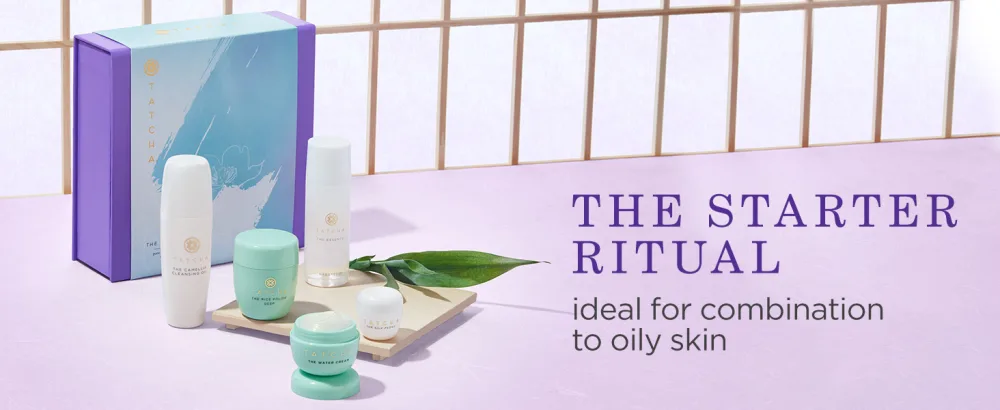 Tatcha The Starter Ritual Set - Balancing for Combo to Oily Skin | 2 Week Introductory Set | $92 Value - the starter ritual ideal for combination to oily skin