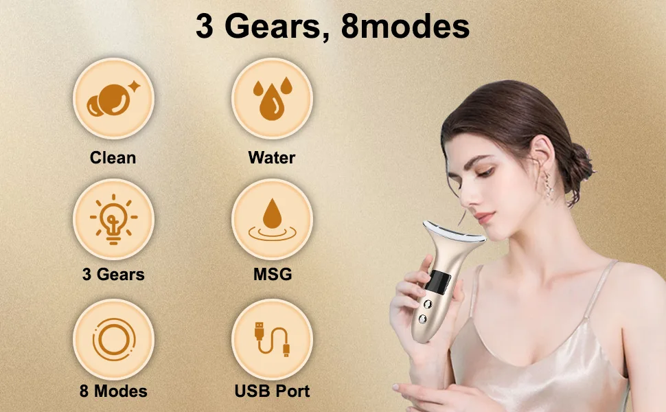 8modes &3 Color face Massager 2 Face/Face Evolution - tool