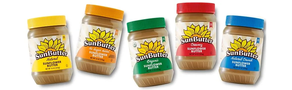 SunButter Creamy Organic Sunflower Seed Butter, 16 Ounce Plastic Jar (Pack 2) - with Exclusive By The Cup Sandwich Spreader - header